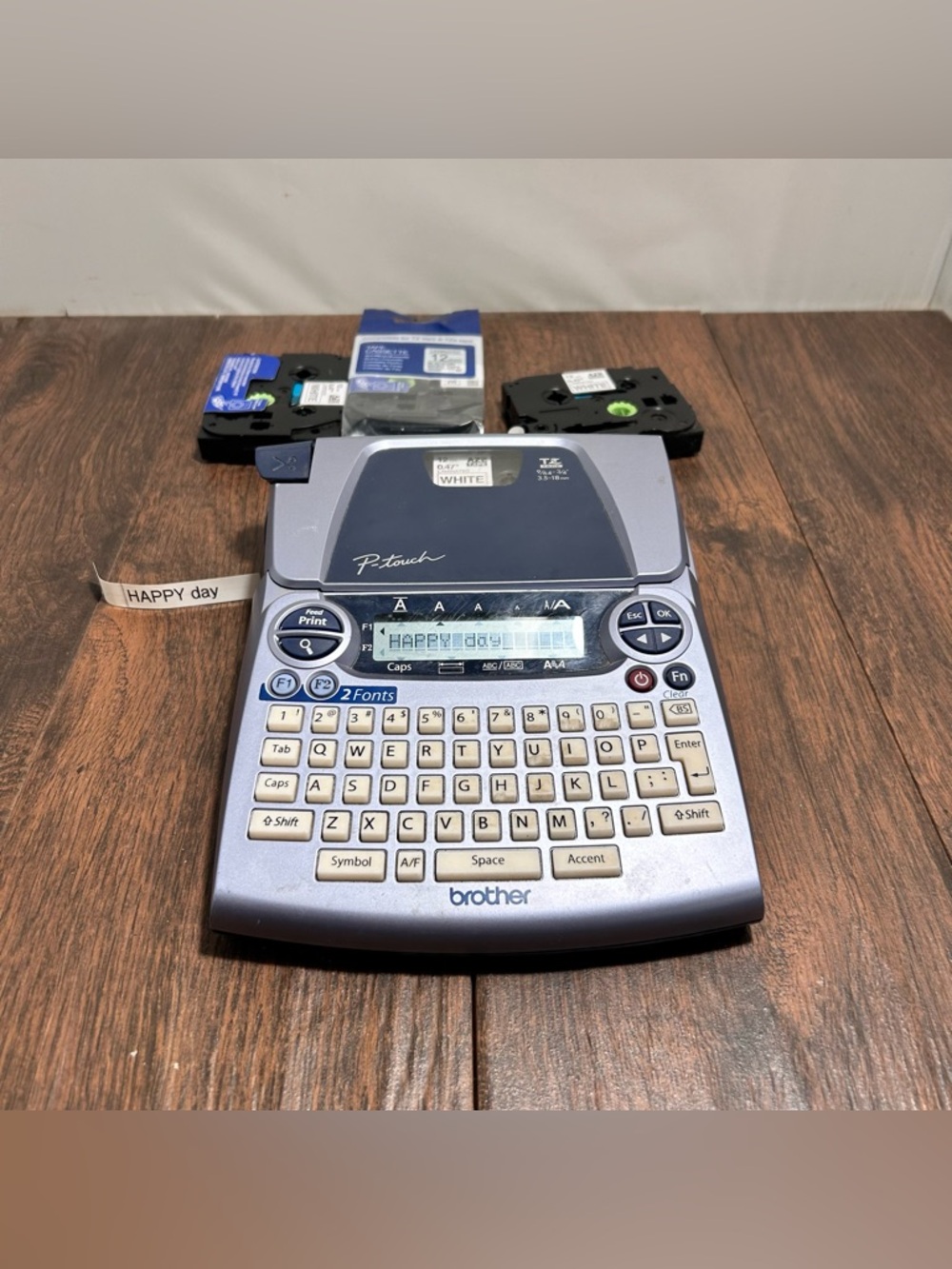Brother P-Touch Thermal Label Printer PT-1880 w/ 4 12mm White Tapes Works